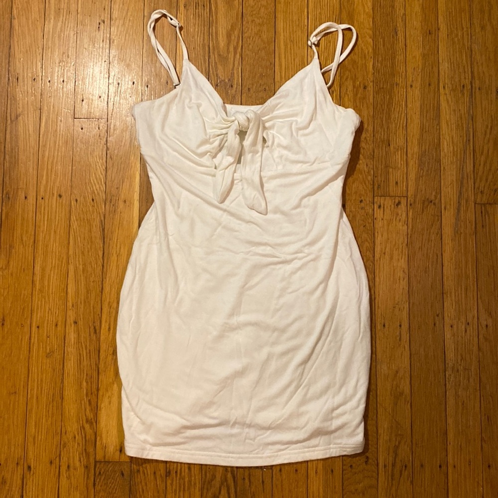 white mini dress